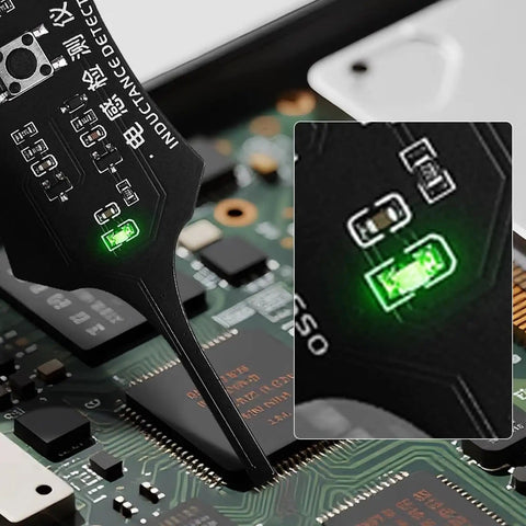 Inductance Tester With Green Indicator Light Type C Powered One Button Detection Tool For PCB Repair Quick Fault Location