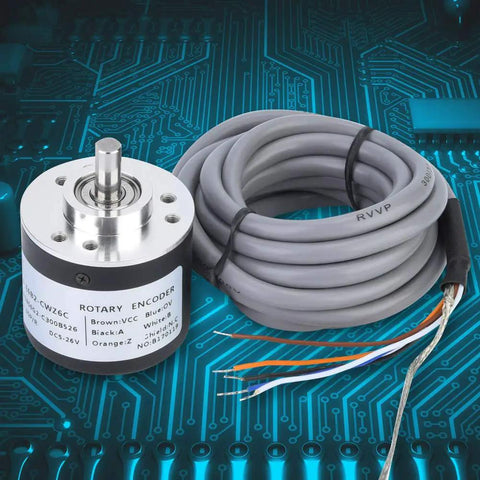 Heavy-Duty 38mm Rotary Encoder With Stainless Steel Shaft And Metal Shell, Industrial Grade Position Sensor For Precision Machinery