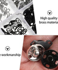 100Pcs Brass Snap Fasteners Garment Accessories Kit For Sewing Projects And DIY Clothing Repairs Including Pant Hooks And Trouser Fasteners Durable Button Snaps, brass snaps close-up