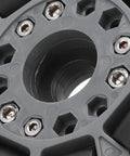 Close-up of a 100mm Double Plastic Omnidirectional Wheel With Nylon Body, 360 Degree Movement, 20kg Load Capacity, Durable Robotic Wheel for DIY robots.