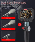 Dual Lens Articulating Borescope With Light Slim Probe And 5 Inch IPS Screen High-Res Imaging For Front And Side Angle Inspections In Engines Pipes And Machinery Time-Saving See Blind Spots And Repositioning Avoided, 5-inch display