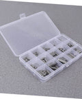 Pro Grade Square Parallel Pin Set With Flat Head Machine Pins, 140-Piece Assortment in clear storage case