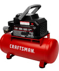 2 Gallon Portable Air Compressor With Knockout Oil Free Motor Delivering A Steady 125 Psi Through A Tough Hot Dog Tank, red and portable.