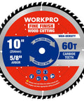 Image of WorkPro 10 Inch 60T Fine Finish Woodworking Circular Saw Blade For Plywood And Trim With Thin Kerf 1.8mm Carbide Tipped ATB Teeth
