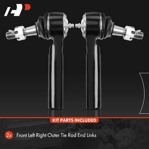 Front Outer Tie Rod End Fits Chevy Tahoe Silverado 1500 Suburban GMC Yukon Yukon XL Sierra 1500 Sierra 1500 Limited Cadillac Escalade Escalade ESV 2014 Through 2020 To Help Fix Uneven Tire Wear And Steering Vibration, pair of black steel tie rod ends