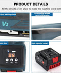 Get This Automatic Battery Powered Electric Strapping Made For PP Pet Banding Tensioner With High 900 To 3200 Newtons Strength And One Handed Operation For Fast Secure Sealing Without Buckles Or Manual Labor Hassles close-up of strong alloy welding plates, adjustable data display, and high capacity battery