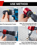 MKPARTY Electric Rivet Gun M3 To M8 Automatic Lamboo Tool For Car Auto Repair With Carry Case Cordless Drill Adapter Power Ram Nut Setting shown in use with electric drill and rivet setting process.