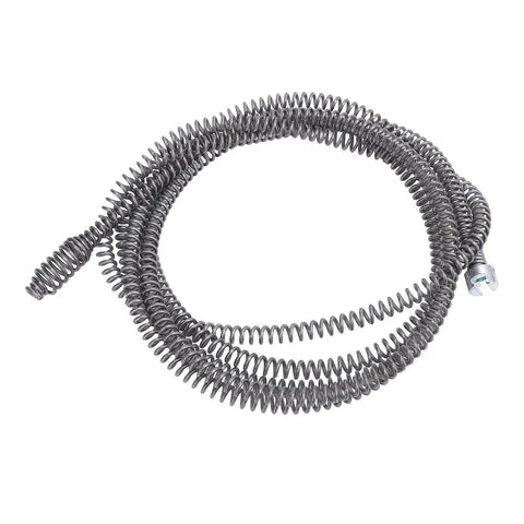 Super Flex Manganese Steel Drain Auger Cable 16mm Pipe Snake Clog Remover coiled for tackling tough household blockages.