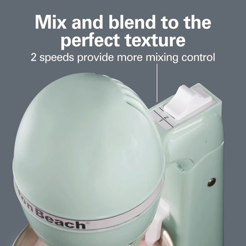 DrinkMaster Electric Drink Mixer For Smoothies And Shakes Retro Milkshake Maker And Milk Frother Two Speeds in mint finish