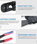 Heavy Duty Wire Rope Crimping Tool Kit With Swager And Cutter showcasing ergonomic handles, heavy duty tool, and adjustable tension features.