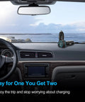 Car interior with Two Pack Dual 45W PD USB C Car Charger With 90W Total Output on dashboard