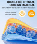 BASENOR sunshade roof cooling material banner for Tesla Model 3; blue ice crystal design with UV protection icons.