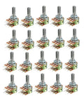 100K Ohm Dual Turn Potentiometer Taper Rotary Carbon Film, 20 Pieces precision adjustable for synchronous dual channel calibration