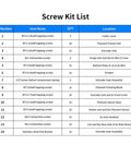 Screw Kit List for BambuLab A1 A1 Mini AMS Lite 3D Printer Screws Kit