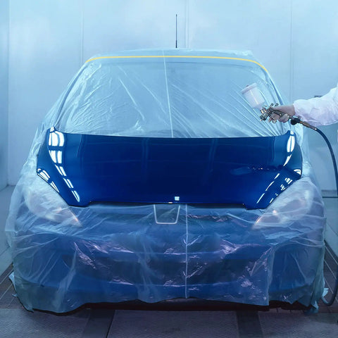 Car covered with Masking Paper With Tape 6 Pack For Automotive Painting And Home Projects Heavy Duty Tear Resistant Lightweight Coverage