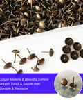 Top Shelf Heavy Duty Upholstery Tacks For Sofa And Furniture 400 Piece Pack Slick Brass Finish 7 16 Inch Heads in copper material.  