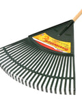 Poly Leaf Rake 24 Inch Garden Raking Tool With Durable Plastic Tines For Easy Yard Cleanup Lightweight Grip Handle Rust Free Great For Leaves And Debris Clearing, angled view
