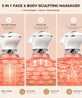 3-in-1 face and body sculpting massager with red light, vacuum lift, and EMS technologies for skin tightening and firming