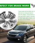Hella Durable Stainless Steel Brake Disc Rotor Screws Heavy Duty Rust Proof Retaining Bolts Set For Front And Rear Honda Acura Hyundai Kia Dead Simple Installation, close-up of precision screws.