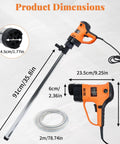 Built Tough Heavy Duty 2480W Electric Barrel Pump For Knockout Diesel Kerosene And Oil Transfer dimensions with 36 inch wand