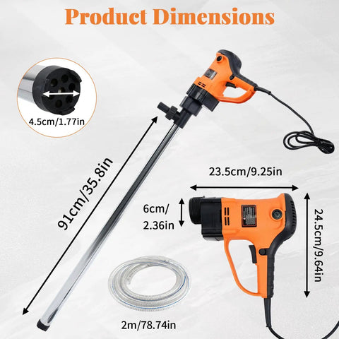 Built Tough Heavy Duty 2480W Electric Barrel Pump For Knockout Diesel Kerosene And Oil Transfer dimensions with 36 inch wand
