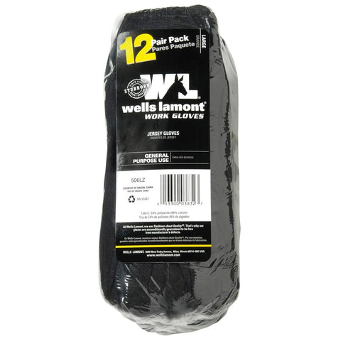 Versatile Jersey Blend Work Gloves Pack Of 12 Large Size All Day Comfort with Seams Free Palm Design packaging