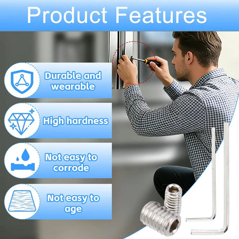 Man using a wrench to install Heavy Duty Refrigerator Freezer Door Handle Screws With Mounting Wrench Zinc Alloy Replacement Hardware For Kitchen Appliance Repair No Drama Install Tough As Nails Bulk Pack.