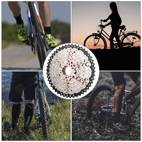 8 Speed 46T Hollow Mountain Bike Cassette Freewheel Kickass Upgrade for Smooth Shifting and Lighter Ride, cyclists