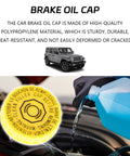 Yellow brake fluid cap with text for Brake Fluid Cap Replacement For Master Cylinder And Beefy Seal Reservoir Cover Fits Chrysler