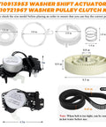 Washer Shift Actuator Kit With Pulley Clutch And Drive Belt For Whirlpool Kenmore Maytag Machines Pro Grade Upgraded parts overview