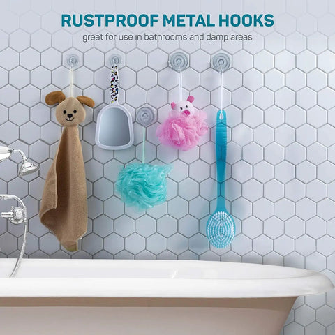Top Rated All Purpose Suction Cup Hook Combo Set Hella Strong Rustproof Metal Claws For Glass Windows Doors Mirrors Tiles Clear Heavy Duty No Slip Grippers With 2 Large 4 Medium 4 Small Quick Install Home Hack
