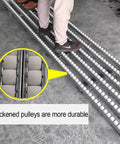 Light-Duty Roller Conveyor System For Warehouse Loading And Unloading Unpowered Anti Rust ABS Plastic Modular Design Durable Easy Assembly Silver Finish Ideal For Quick Dock To Truck Bulk Unloading, 50cm ABS rollers