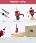 Installation steps for Five Piece Countersink Drill Bit Set With Low Friction Depth Stop For Woodworking, HSS M2 Tapered Bits