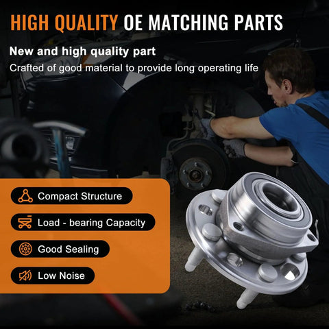 Mechanic installing 2Pcs Front And Rear Wheel Bearing Hub Assembly Fits Malibu 2013 2015 Impala 2014 2017 Buick Lacrosse 2010 2016
