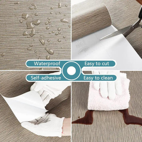 Taupe Grasscloth Wallpaper Peel And Stick 32 Inch Wide By 354 Inch Long Roll Self Adhesive Textured Faux Grasscloth Contact Paper