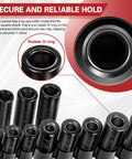 Magnetic Tap Socket Set, 11-Piece Pro Grade Magnetic Socket Adapters For Tap And Die Use, Fits Metric And Standard Taps, showing rubber O-ring design.