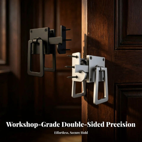 Gitohoni Gate Latch with Handle-Heavy-Duty Metal Body, Barn Door Latch, Secure, Hardware, for Fences, showcasing double-sided design.