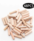 48 Pcs Wood Dowel Pins 8 Mm By 30 Mm And 0.3125 Inch By 1.18 Inch Fluted Beveled Ends Dowels for Shelf Support and Woodworking Projects
