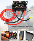 Prewired Winch Control Box Kit For 12V DC 500A Solenoid Contactor With Easy Install Harness, plug-in wiring and cable kit