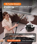 16-In-1 Upgraded Steam Cleaner With 2500W Motor And 9S Rapid Heating in use cleaning kitchen surfaces.
