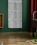 Slick Door Shoe Organizer With Six Deep Mesh Pockets and Heavy Duty Hanging Hooks for tidy shoe storage on green wall.