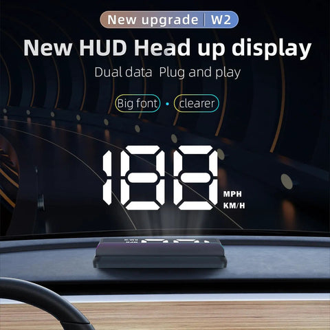 General Motors HUD Head Up Display USB Powered GPS Speedometer Windshield Projector showing speed on dashboard