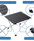 Portable Aluminum Camping Table With Foldable Aluminum Table Top And Stable Triangle Frame No Fuss Easy Carry For Outdoor Adventures