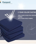 All Weather Outdoor Cozy Chair Cushions 19 By 19 By 2 Inches Set Of Four Waterproof Cushions For Patio Furniture, navy