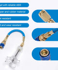 Hand Push Oil And Dye Injector Kit For Car AC Compressor, 30ml manual dye injector with 1/4 SAE quick coupler and flexible hose