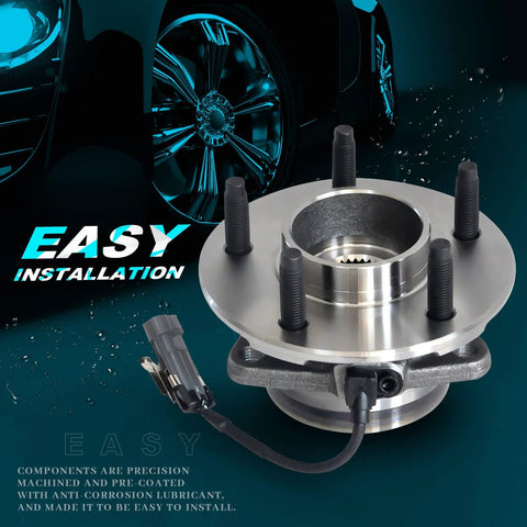 Front Wheel Hub And Bearing Assembly With Abs Replacement For Saturn Vue 2002 2007 Pontiac Torrent 2006 Chevy Equinox 2005 2006 5 Lug 513189x2 Pair Drop In Easy Install shown with easy installation text