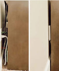 Ultra Thin Outlet Concealer Kit with Cord Concealer and Flat Extension Cord Power Strip for Clean, Modern Home Office Setup behind furniture.