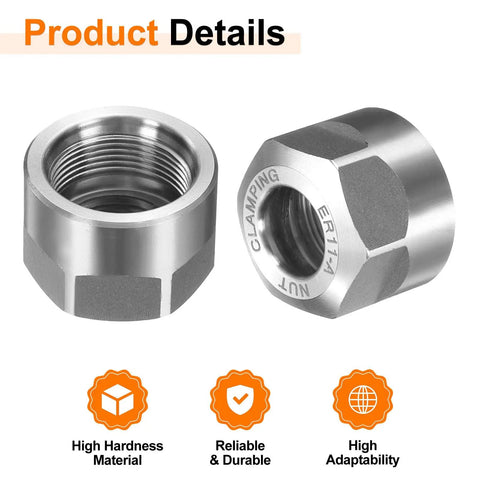 ER11 Collet Clamping Nut With M14 Thread And Premium 40Cr Alloy Steel Construction featuring dynamic balance holes for CNC usage.