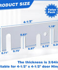 Diagram of Stainless Steel 16 Gauge Door Hinge Shims 4-1/2 In By 1-5/8 In with measurements for door hinge repair
