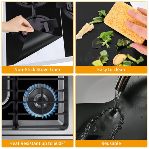 32 Inch Wide Stove Covers For Gas Stoves Extra Long Burner Mats Reusable Nonstick Washable Heat Resistant Stove Top Protectors